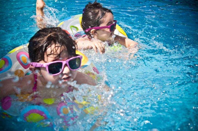 sunglasses girl swimming pool swimming